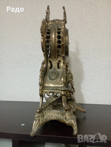 Месингов часовник и два месингови свещника, снимка 3 - Антикварни и старинни предмети - 52340614