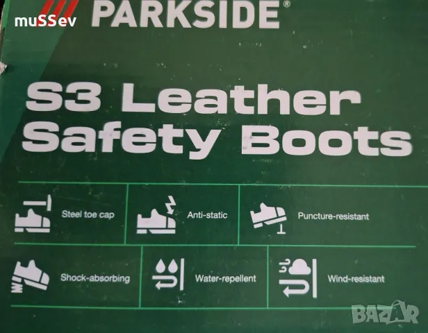 защитни кожени работни обувки S3 на Парксайд , снимка 3 - Други - 48708727