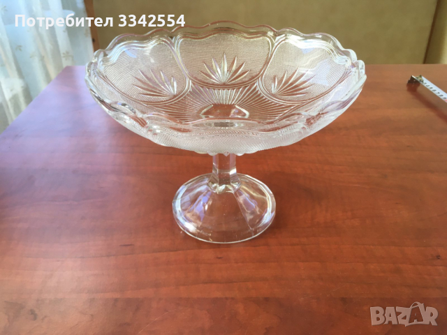 ФРУКТИЕРА СЪД СТЪКЛЕН РЕЛЕФ ДЕБЕЛОСТЕНЕН ОТ СОЦА, снимка 1