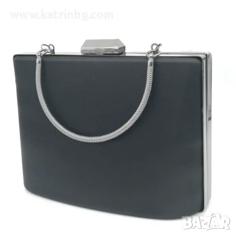 Чанта клъч в черно твърда с дръжка за ръка, снимка 2 - Чанти - 48906232