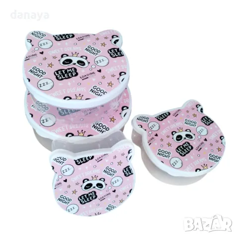 1616 Комплект детски кутии за храна с цветни капаци, 4 броя, снимка 6 - Кутии за храна - 48798137