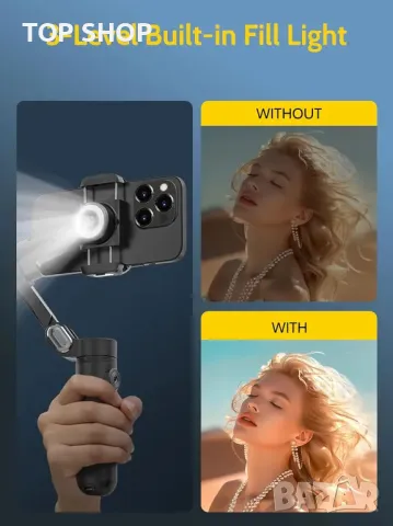 AOCHUAN 3-осен професионален гимбал стабилизатор за iPhone и Android, снимка 7 - Селфи стикове, аксесоари - 49636819