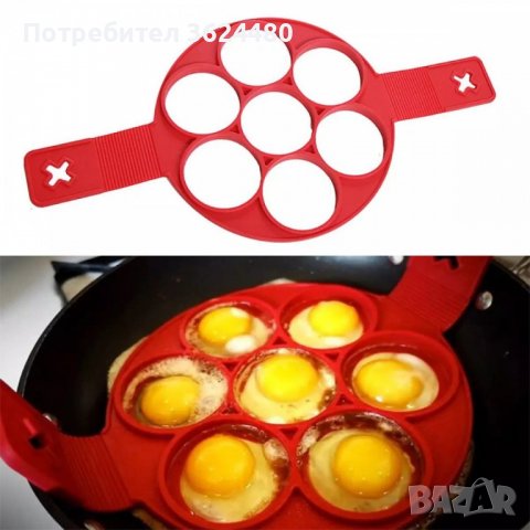 Удобна и практична силиконова форма за приготвяне на яйца и палачинки, снимка 6 - Прибори за хранене, готвене и сервиране - 39984008