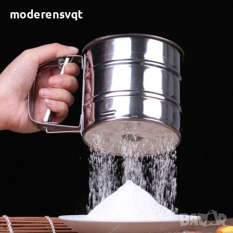 Метално сито с въртящ механизъм за брашно и пудра захар, снимка 1 - Аксесоари за кухня - 41855655