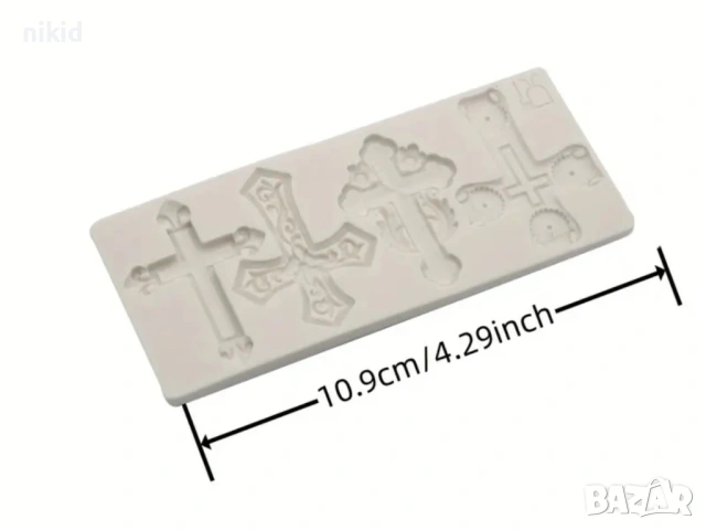 4 различни кръста Кръст силиконов молд форма фондан шоколад декор украса , снимка 2 - Форми - 53852611