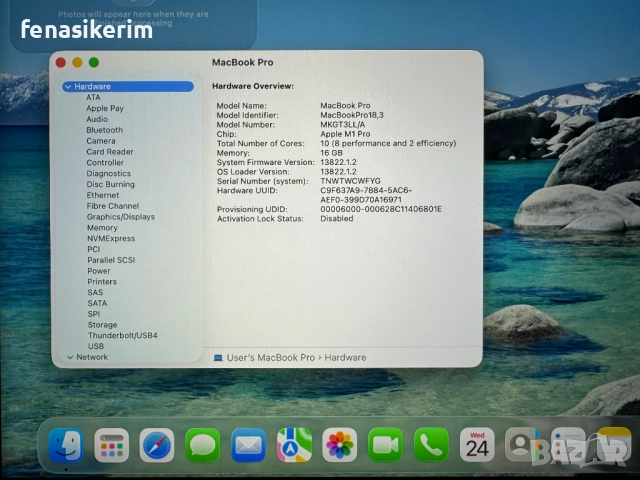 ЧИСТО НОВ 14' Apple MacBook Pro 2021 M1 Pro Silver 16GB RAM/1ТB SSD/Бат 2 цик 100%, снимка 8 - Лаптопи за работа - 52891975