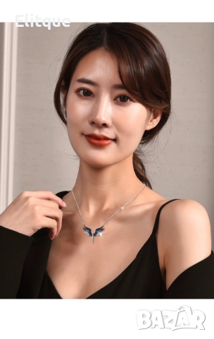 Нежно дамско колие с висулка феникс с камъни  , снимка 10 - Колиета, медальони, синджири - 52889134