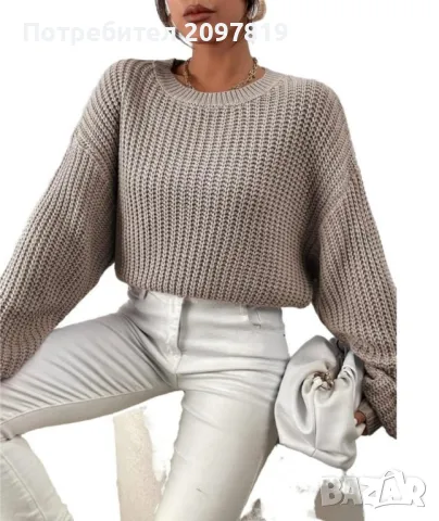 Дамски плетен пуловер, снимка 2 - Блузи с дълъг ръкав и пуловери - 48181346