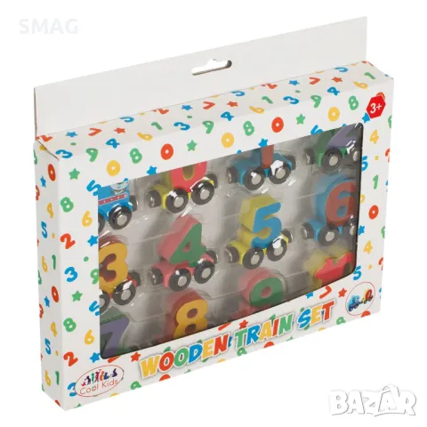 Магнитно дървено влакче с номерирани вагони S_1222092, снимка 2 - Други - 48258104