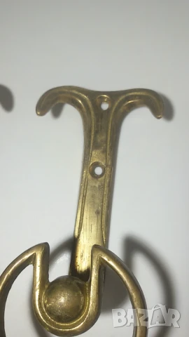 Лот 3 месингови закачалки за дрехи, снимка 5 - Закачалки - 51424834