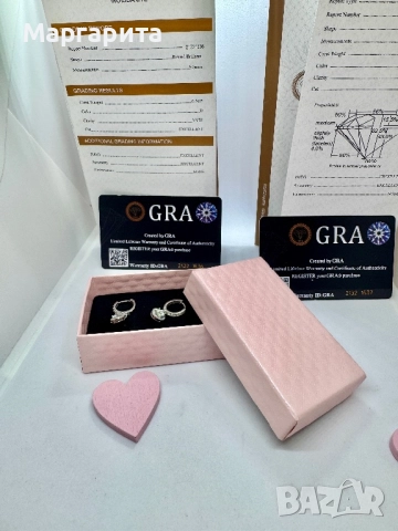 Сребърни обеци с мойсанит (Диамант) 0.5 карата, снимка 14 - Обеци - 52266573