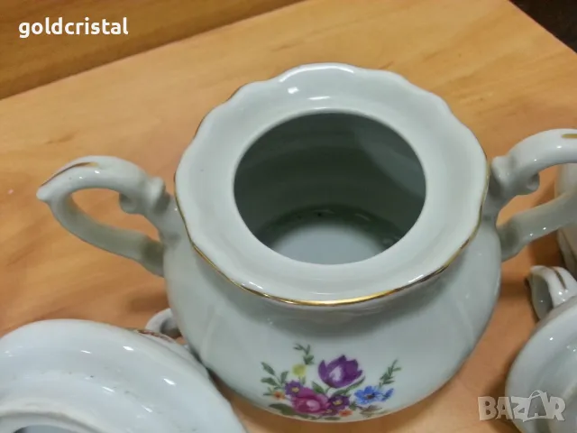 Стар български порцелан барок чайник захарница латиера , снимка 8 - Антикварни и старинни предмети - 49426985