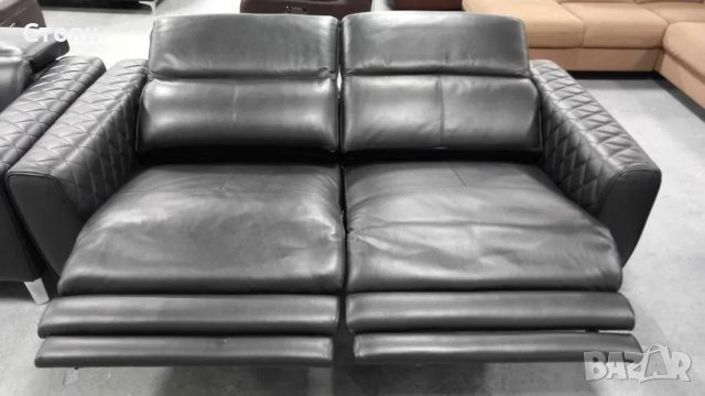 Черен комплект кожени дивани тройка и двойка "Tolouse", снимка 9 - Дивани и мека мебел - 40284623