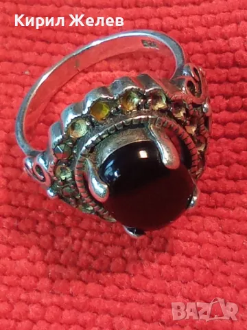 СКЪПОЦЕНЕН СРЕБЪРЕН ПРЪСТЕН СРЕБРО 925 КЛАСИЧЕСКА РЕТРО ОРНАМЕНТИКА с ШЛИФОВАН ЧЕРЕН ОНИКС 41115, снимка 15 - Пръстени - 49272784