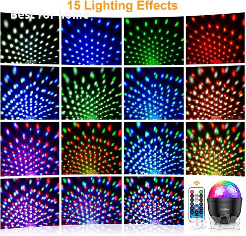 Диско мини топка, Gritin акумулаторни 360°, с дистанционно управление и , снимка 3 - Други - 40491562