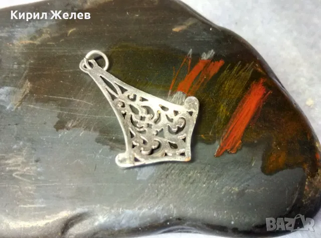 СТАРИНЕН АЖУРЕН ФЛОРАЛЕН СРЕБЪРЕН ПЕНДАНТ СРЕБРО ВИСОКА ПРОБА ХУДОЖЕСТВЕНА РЪЧНА ИЗРАБОТКА 48936, снимка 2 - Антикварни и старинни предмети - 49757316