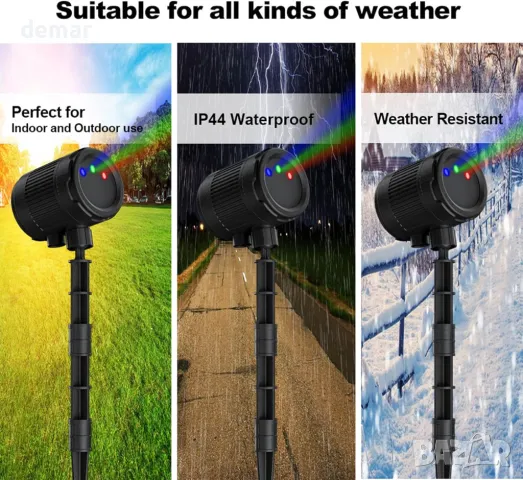 Ruiqas Лазерен проектор Звездно небе, 7 режима, 3 цвята, дистанционно, снимка 2 - Декорация за дома - 49311891