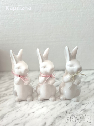 Порцеланов заек с панделка, снимка 1