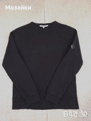 Мъжки суичър Calvin Klein Jeans Черен с лого patch Размер М