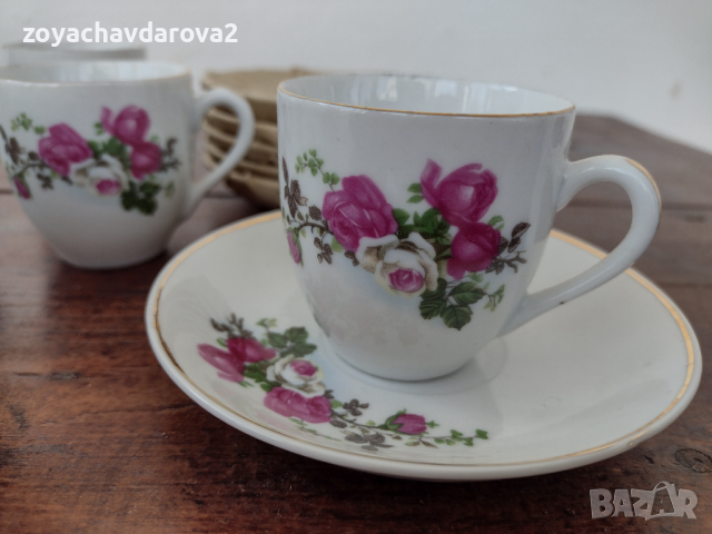НОВ КИТАЙСКИ ПОРЦЕЛАНОВ СЕРВИЗ 12 ЧАСТИ ЧАШИ С ЧИНИЙКИ ЗА КЪСО КАФЕ, снимка 3 - Чаши - 36234284