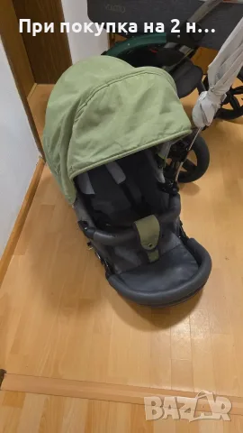 Комбинирана бебешка количка 2 в 1 Knorr-Baby Voletto (Сиво със Зелено) – Немско качество, снимка 3 - Детски колички - 55748719