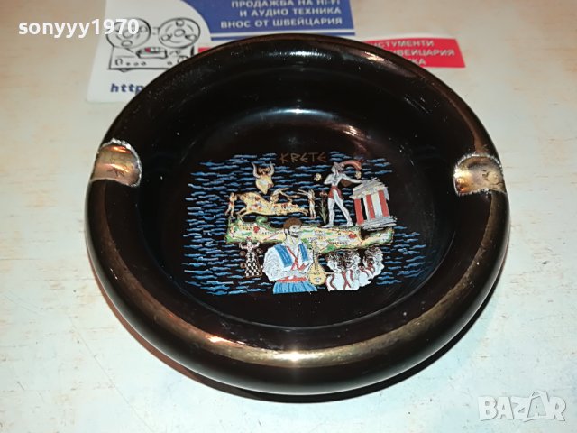 hand made in 24k gold in greece-пепелник 11см керамика 1103232002, снимка 5 - Антикварни и старинни предмети - 39965110