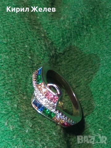 РАЗКОШЕН СРЕБЪРЕН АРТ ПРЪСТЕН РОДИРАНО СРЕБРО 925 ИНКРУСТИРАН с РАЗНОЦВЕТНИ СКЪПОЦЕННИ КАМЪНИ 38590, снимка 18 - Пръстени - 41637983
