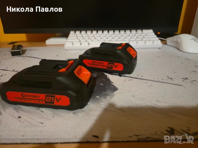 2 батерии Geevorks 21V 1300mAh + зарядно – чисто нови, снимка 2 - Друга електроника - 53818468