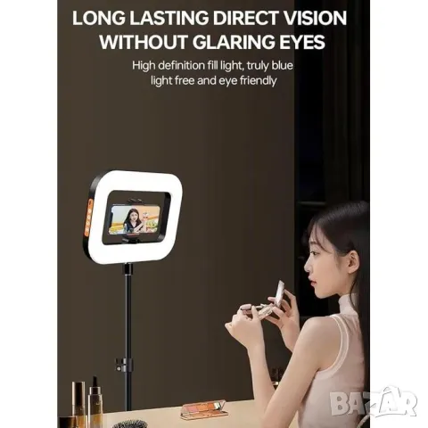 Лампа за заснемане на видео, смартфон, LED, селфи ринг, осветление, стойка, телефон, фото, светлина, снимка 9 - Светкавици, студийно осветление - 49454332