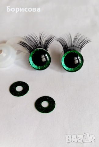 12мм, 16мм и 20мм 3D безопасни очички с мигли за амигуруми,  плетени играчки, снимка 5 - Други - 36306223