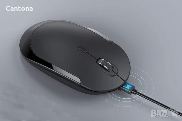 Безжична мишка, Dual Band - 2 канала Bluetooth и 2,4 GHz, USB зареждане, снимка 2 - Клавиатури и мишки - 33934897