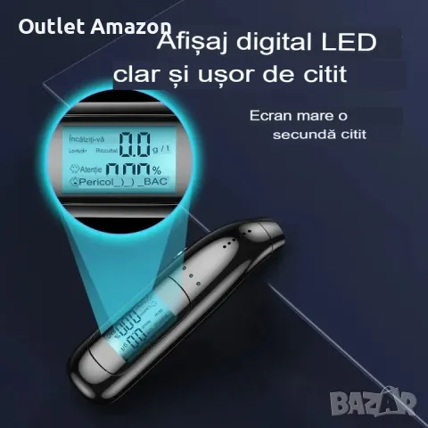 Тестер за алкохол RUTH CONNECTION, Чрез дъх без контакт, USB зареждане, снимка 4 - Аксесоари и консумативи - 49363314