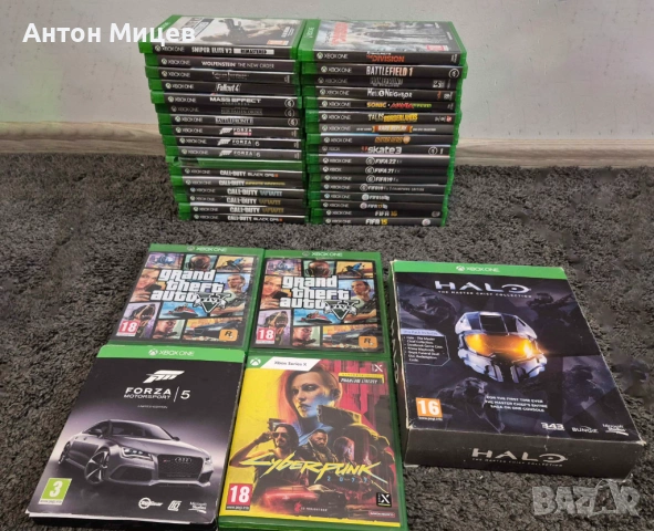 39 XBOX One X игри GTA V CoD FIFA Halo Cyberpunk 2077 Forza Steelbook