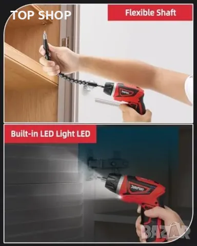 Нов Комплект 34 части DuroFort 8V винтоверт с регулируема дръжка, снимка 8 - Гедорета - 49321352