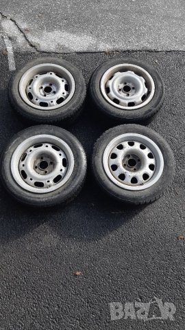 Комплект джанти с гуми  14 цола volkswagen 4x100 с гуми, снимка 1 - Гуми и джанти - 38873392