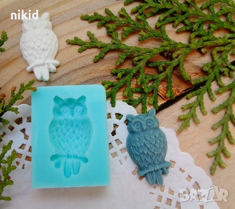 Мини бухал силиконов молд форма за украса торта фондан