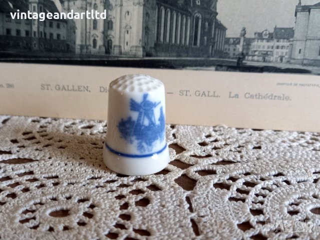 Мини порцелан, напръстник, Холандия, снимка 1