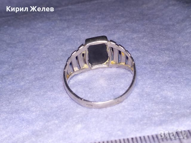 Стар СССР СКЪПОЦЕНЕН с ЧЕРЕН ОНИКС АЖУРЕН СРЕБЪРЕН ПРЪСТЕН с ПЕЧАТ за СРЕБРО 925 и Щемпел УВЮА 38735, снимка 7 - Антикварни и старинни предмети - 41741224