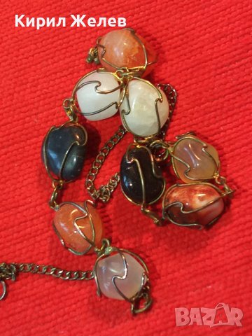 СТАРО РЕТРО АРТ КОЛИЕ РЪЧНА МАЙСТОРСКА ИЗРАБОТКА с НАТУРАЛНИ ПОЛУСКЪПОЦЕННИ КАМЪНИ 38919, снимка 2 - Колиета, медальони, синджири - 41865393