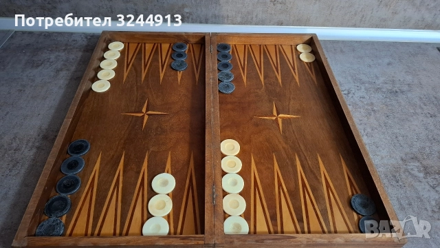 Стара дървена табла за игра , снимка 7 - Шах и табла - 52850307