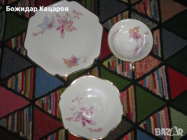 Перфектен троен сет от стар баварски порцелан. Цена 10 евро.Пращам по Еконт., снимка 2 - Сервизи - 53410939