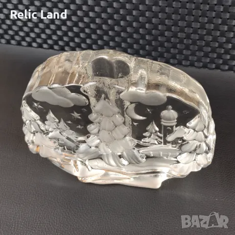 Масивна стъклена ваза, снимка 5 - Антикварни и старинни предмети - 47397037