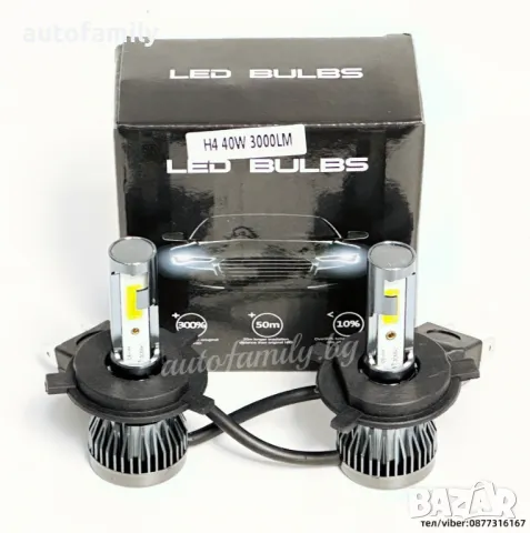H4 Mini LED, 6000k,40W, 3000Lm, COB,12V, снимка 1