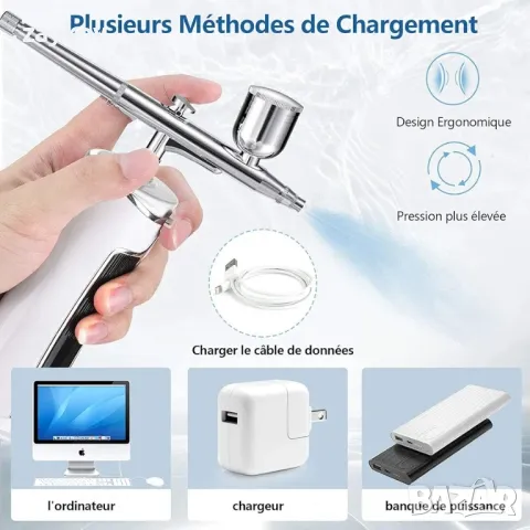 Пистолет за пръскане Aerograph Airograph Високопрецизен мини пистолет за пръскане, снимка 7 - Други инструменти - 49608791