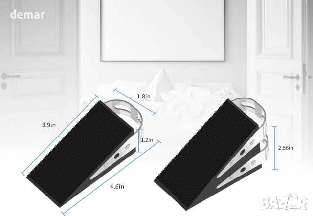 FLORA GUARD 2 гумени ограничители за врати с 4 държача от неръждаема стомана, снимка 6 - Други стоки за дома - 44619933