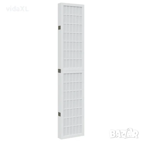 vidaXL Разделител за стая, 6 панела, бял, дърво пауловния масив, снимка 5 - Паравани - 56147347