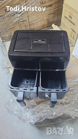 Двоен Air fryer T&G BEST COOKING 32847A0 - отделни LED дисплеи за всяка зона, снимка 2 - Фритюрници - 52368523