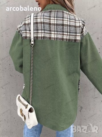 Дамско дънково яке (риза) с дълъг ръкав и копчета на риза, 3цвята, снимка 8 - Якета - 39240552