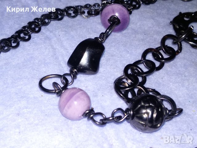 ЕЛЕГАНТНА МОДНА ОГЪРЛИЦА с ПОЛИРАНИ ПОЛУСКЪПОЦЕННИ КАМЪНИ 26562, снимка 8 - Колиета, медальони, синджири - 41860849