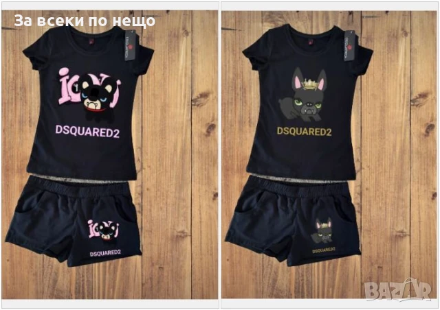 DSQUARED2 Дамски Черен Летен Комплект🔝Дамски Къс Спортен Екип Дискуаред2 - 2 Модела Код LFS521 
